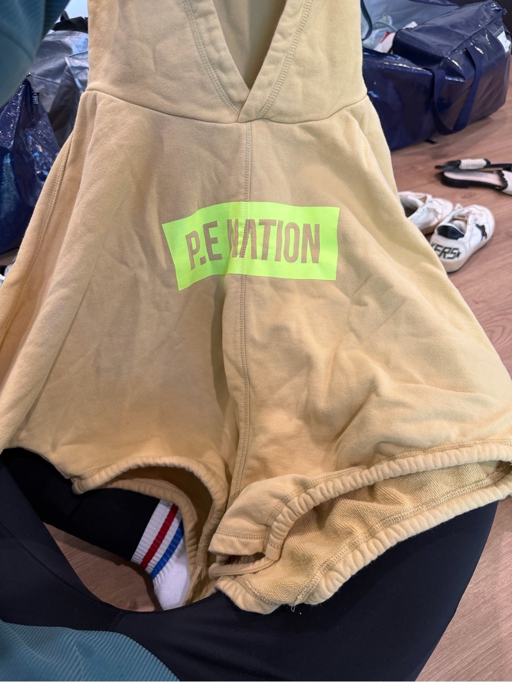 P.E Nation Yellow Sweatshirt with Neon Green Logo